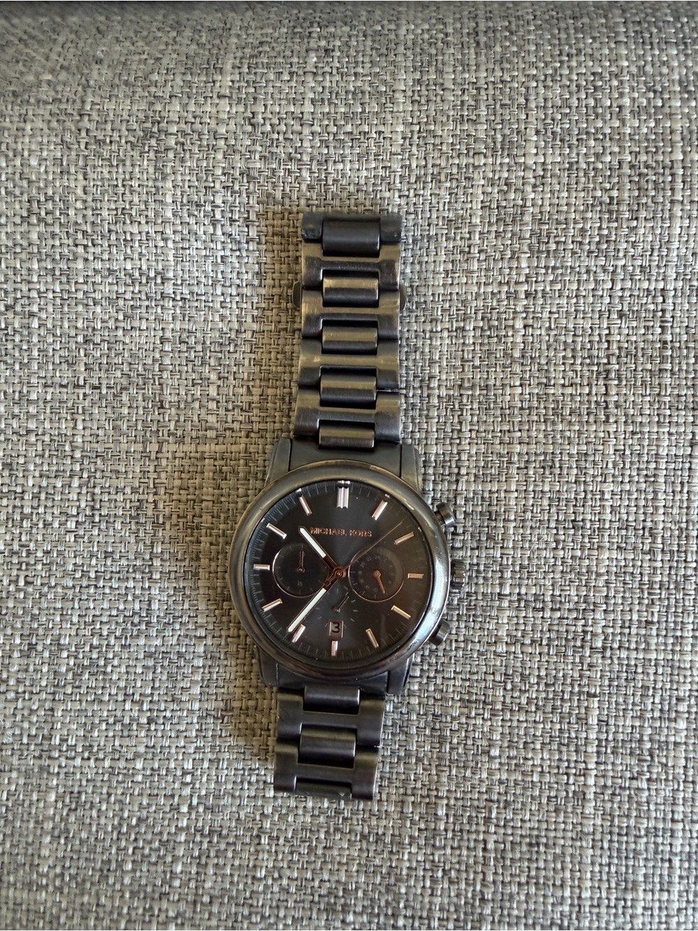 Michael Kors Gunmetal Stainless Steel Chronograph Watch - Picture 3 of 3